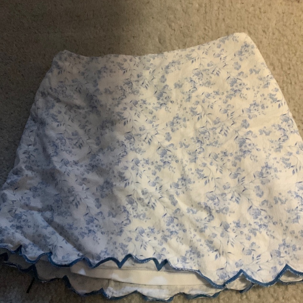 Xs blue and white mini skirt